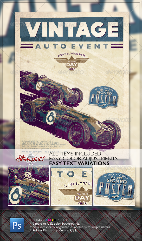Vintage Race Flyer - Clubs & Parties Events