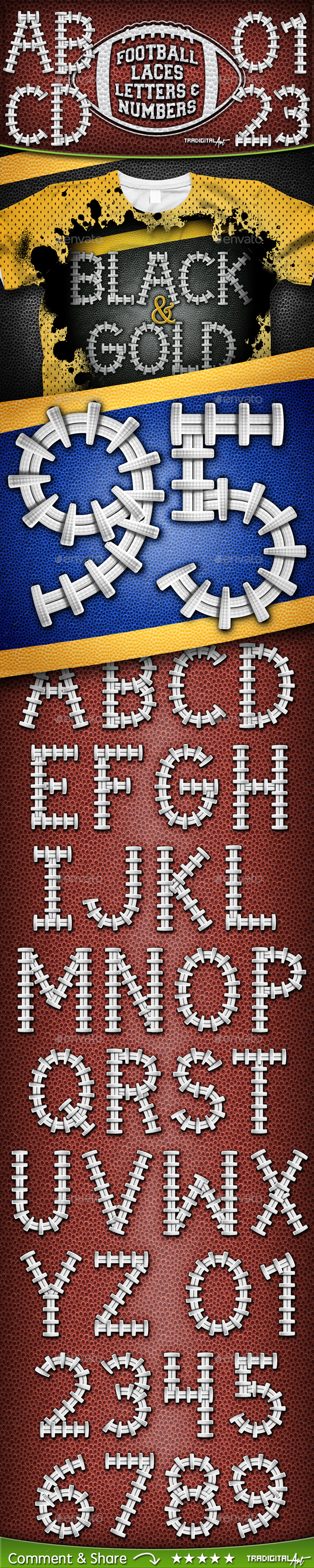 Football Letters & Numbers Set - Decorative Symbols Decorative