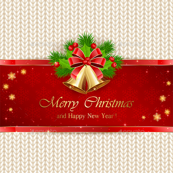 Christmas Decorations with Bells and Bow - Christmas Seasons/Holidays