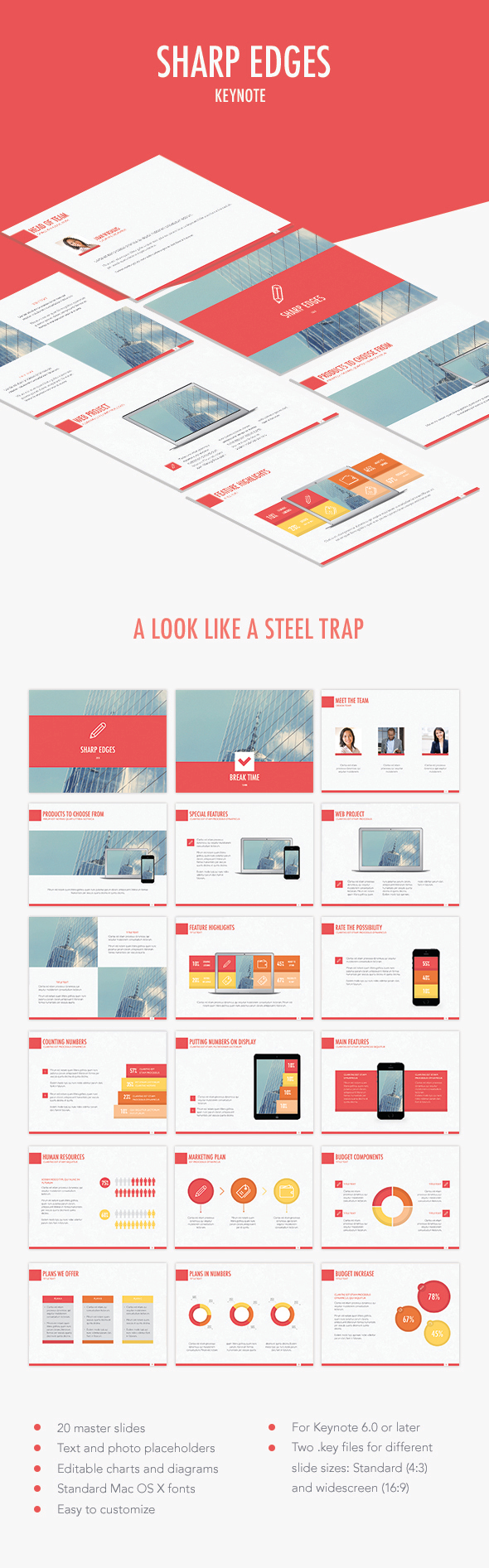 Sharp Edges Keynote Template - Abstract Keynote Templates
