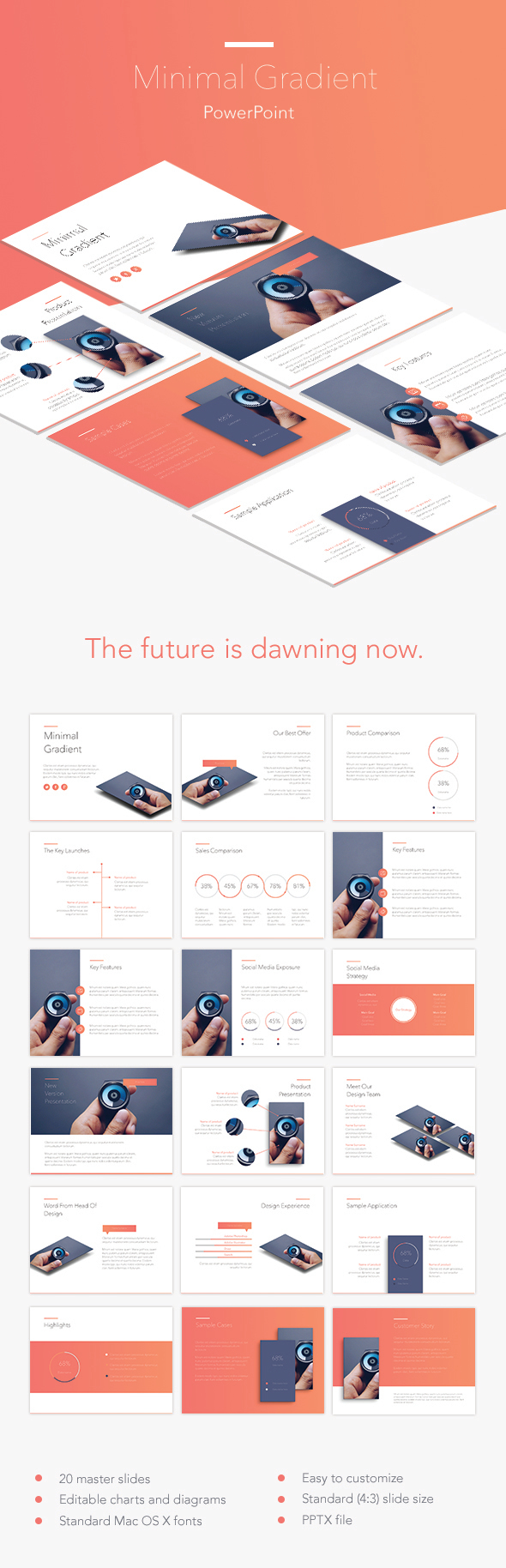 Minimal Gradient PowerPoint Template - Abstract PowerPoint Templates