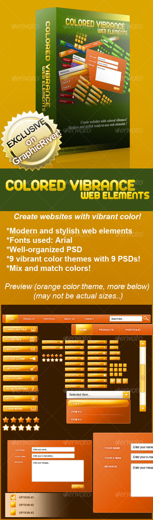 Colored Vibrance Web Elements - Web Elements