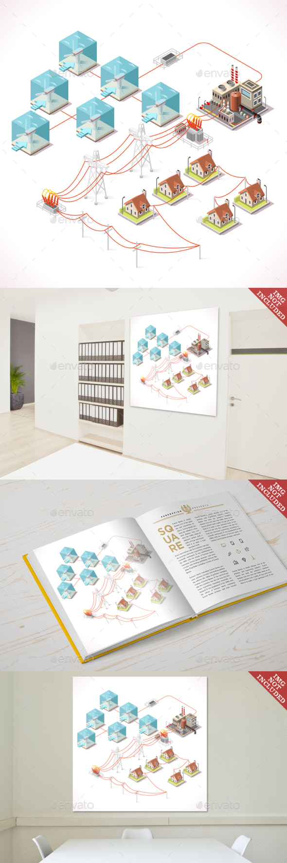 Energy 17 Infographic Isometric - Conceptual Vectors