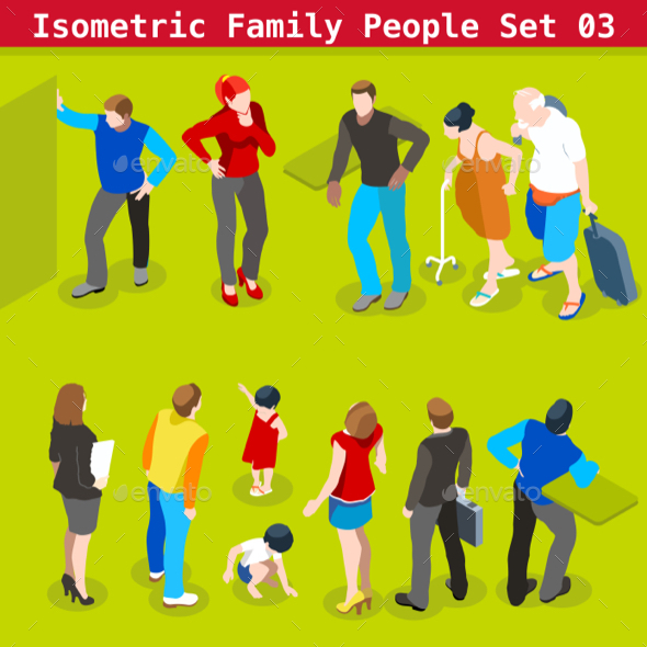 Family Set 03 People Isometric - People Characters