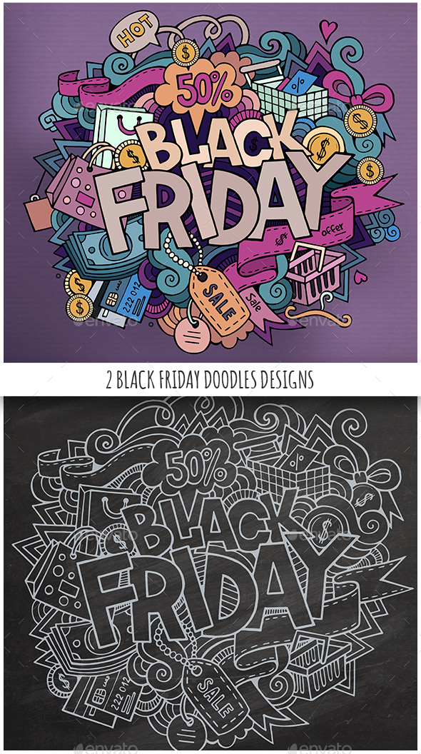 2 Black Friday Doodles Design - Commercial / Shopping Conceptual