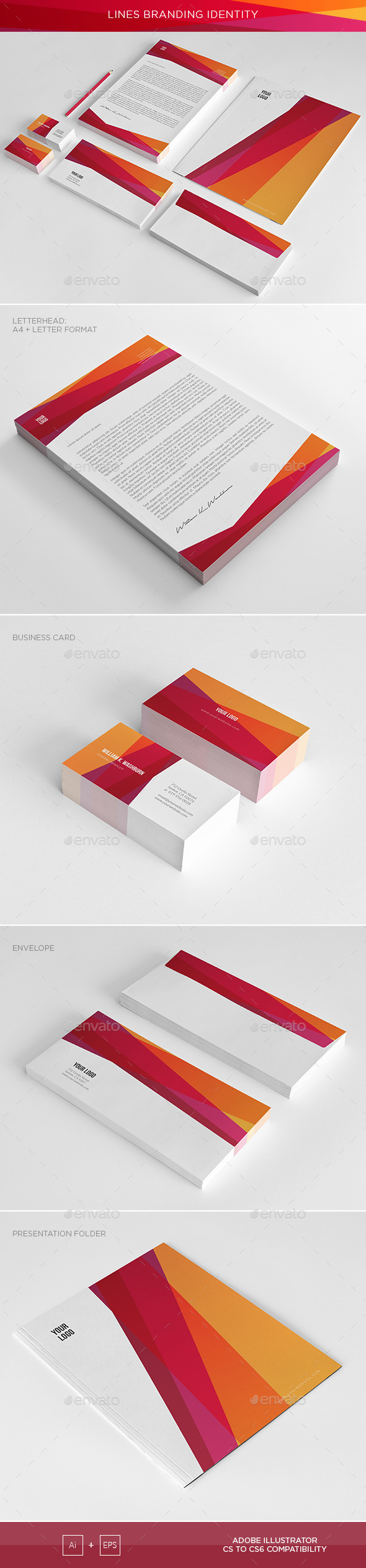 Abstract Lines Corporate Identity - Corporate Business Cards