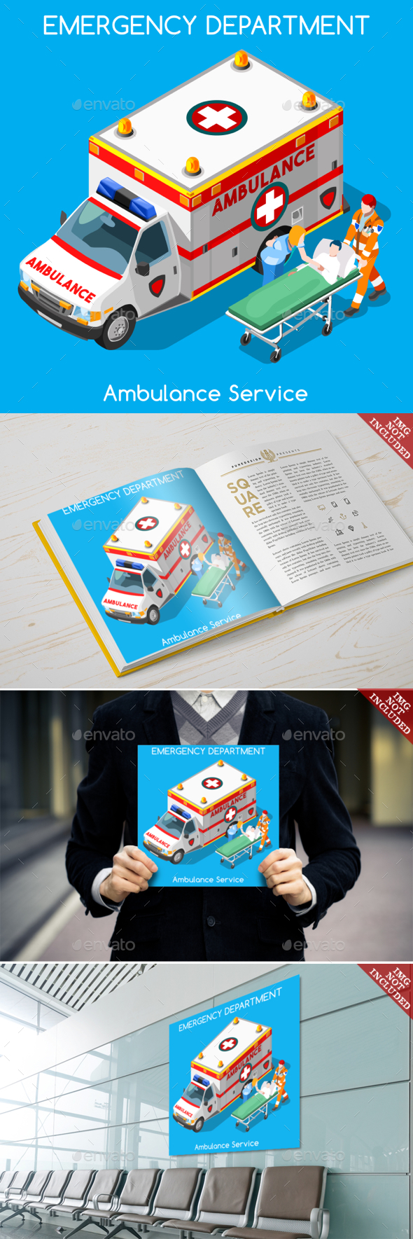 Hospital 18 People Isometric - Health/Medicine Conceptual