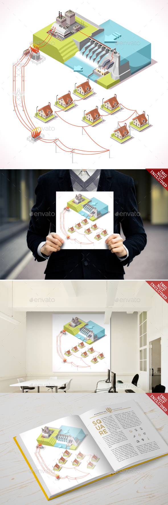 Energy 14 Infographic Isometric - Industries Business