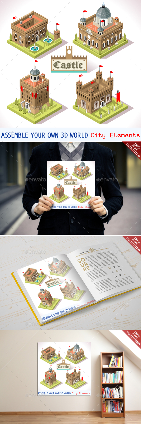 Castle 01 Tiles Isometric - Buildings Objects