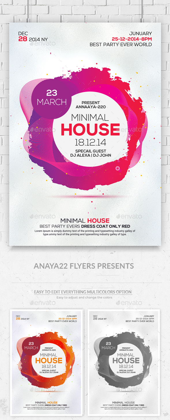 Minimal Colors Flyers - Clubs & Parties Events