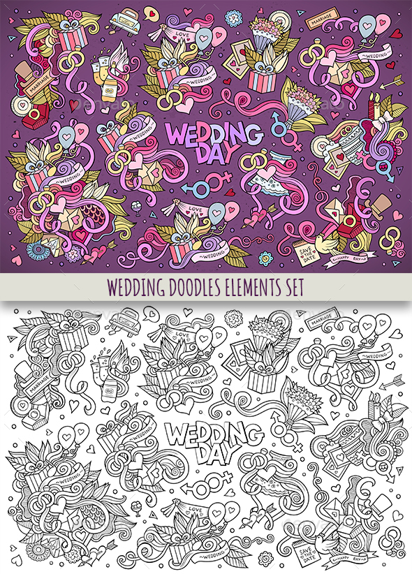 Wedding Doodles Symbols & Elements - Weddings Seasons/Holidays