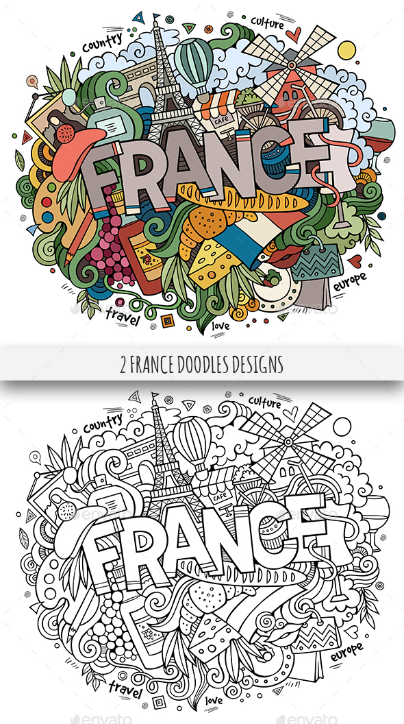 France Doodles Designs - Travel Conceptual
