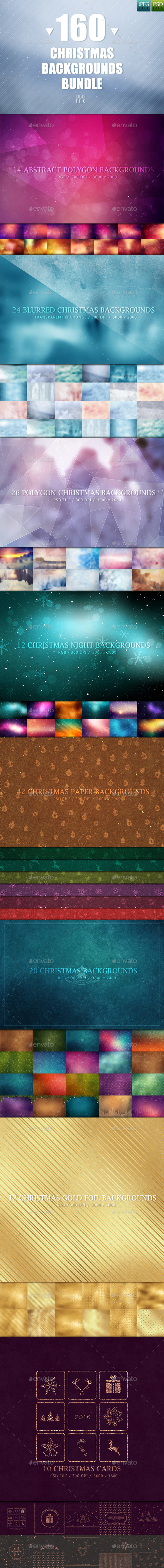 160 Christmas Backgrounds Bundle - Abstract Backgrounds