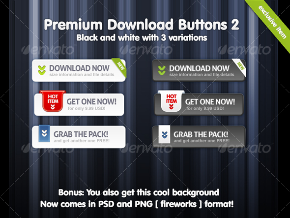 Premium Download Buttons 02 - Buttons Web Elements