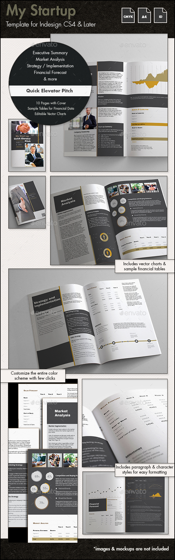 My Startup - Quick Elevator Pitch Template - A4 - Proposals & Invoices Stationery