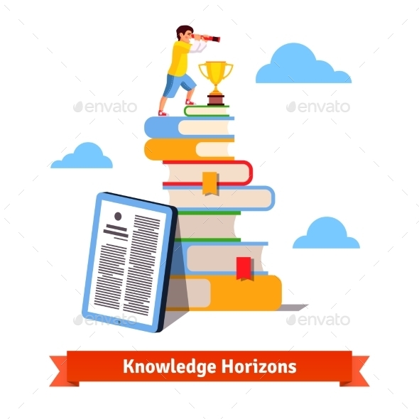 Standing On Knowledge Concept - People Characters