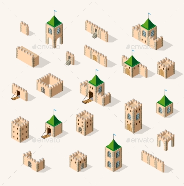Medieval Fortress Fort - Buildings Objects
