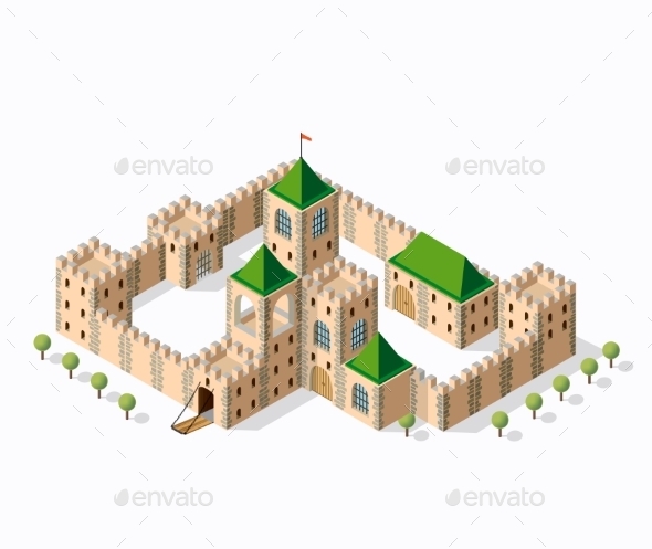 Medieval Fortress Fort - Buildings Objects