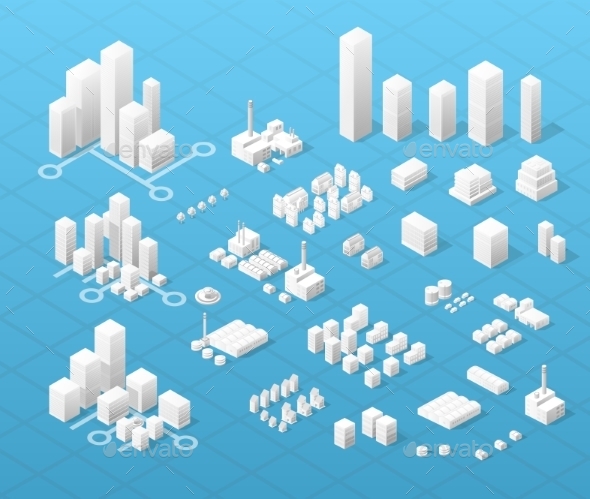 Large Modern City - Buildings Objects