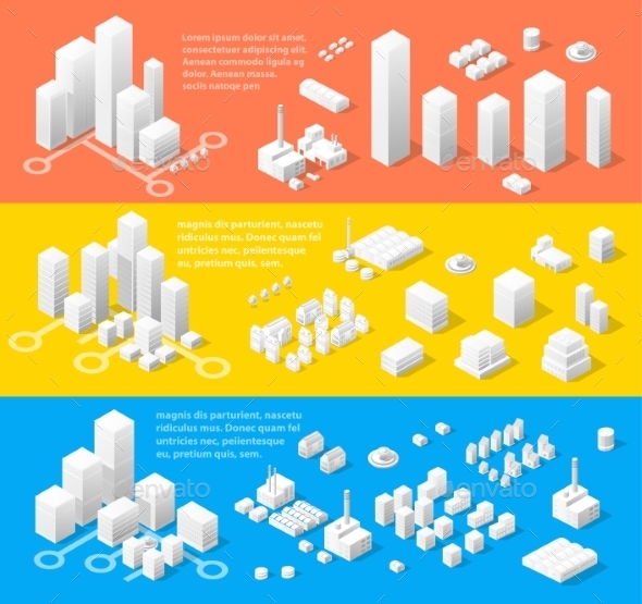 Isometric View - Buildings Objects