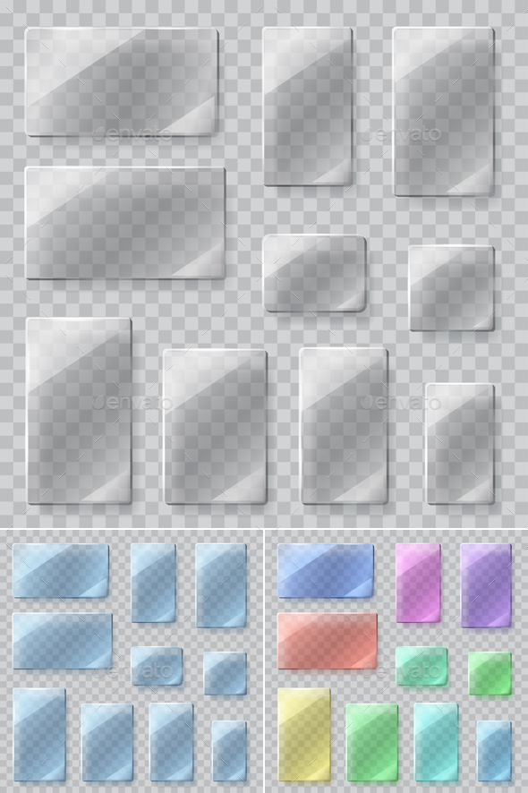 Transparent Glass Plates - Decorative Vectors