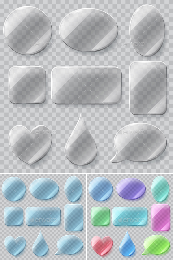 Transparent Glass Plates - Decorative Vectors