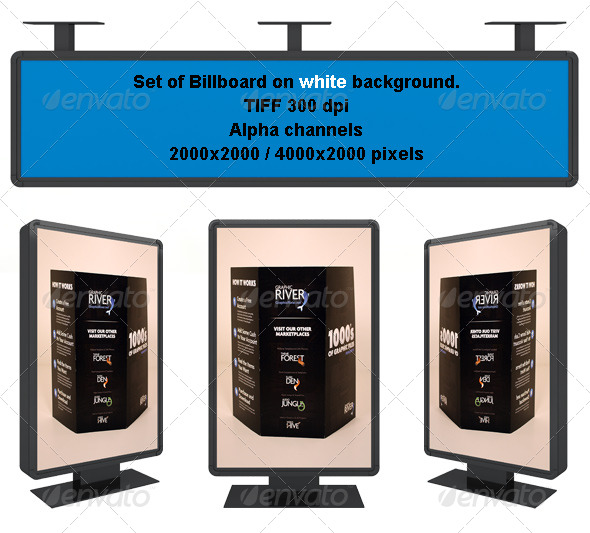 Billboard on white background