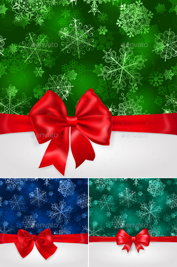 Christmas Backgrounds With Bow - Christmas Seasons/Holidays