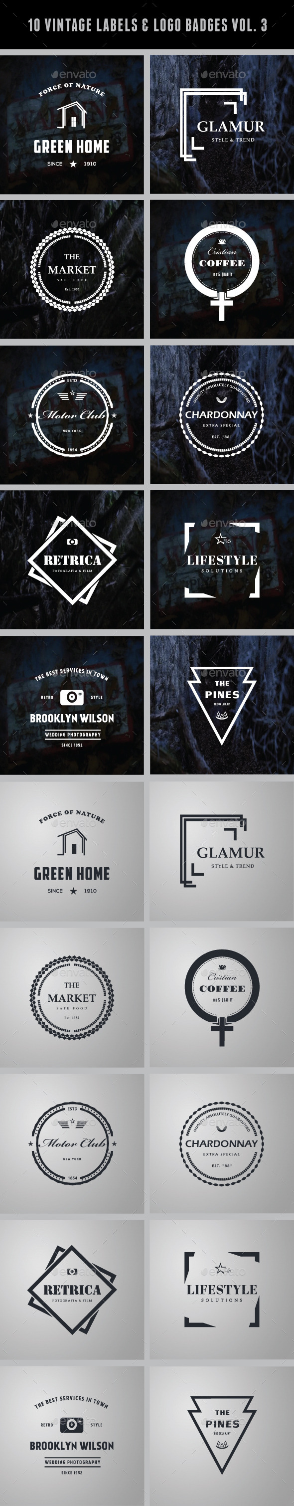 10 Vintage Labels & Logo Badges Vol 3 10 Vintage Labels & Logo Badges Vol 3