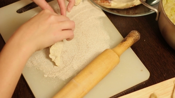 Woman Hands Preparing Homemade Pastries
