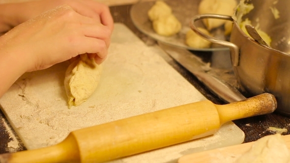 Woman Hands Preparing Homemade Pastries