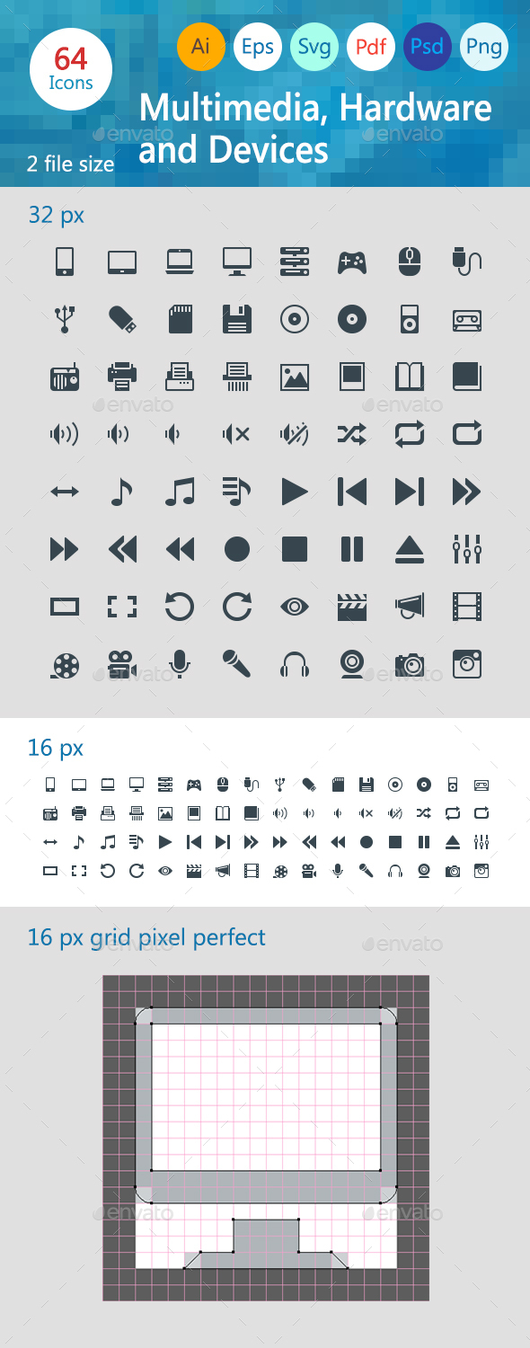 Multimedia, Hardware and Devices - Web Icons