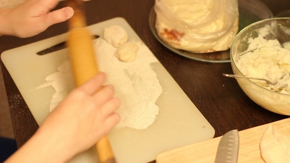 Woman Hands Preparing Homemade Pastries