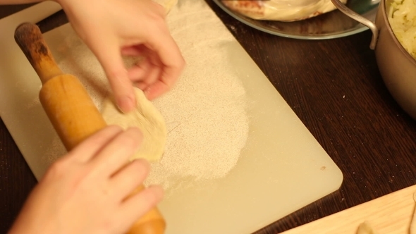 Woman Hands Preparing Homemade Pastries