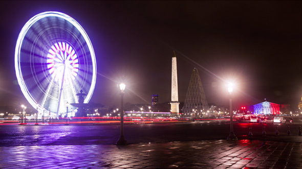 Paris Ferris Wheel in Christmas