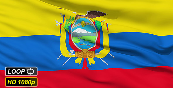 Waving National Flag Of Ecuador
