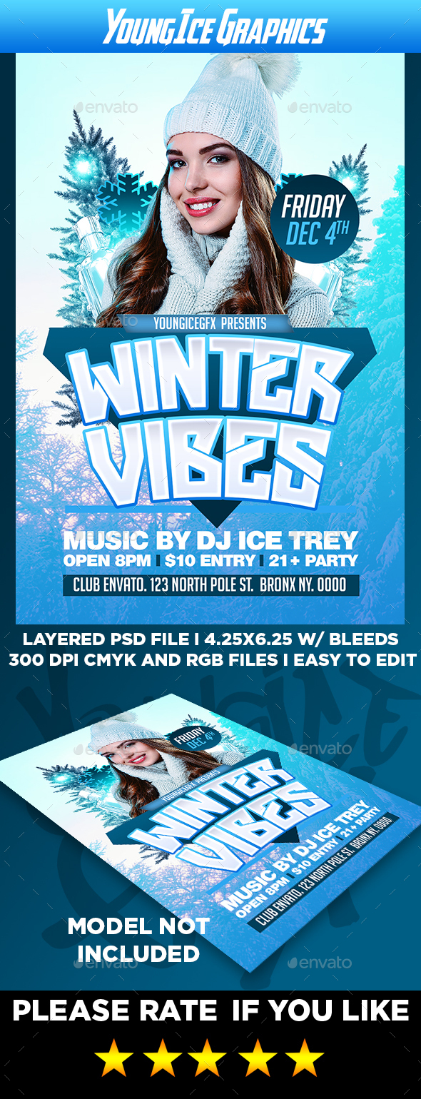 Winter Vibes Flyer Template - Clubs & Parties Events