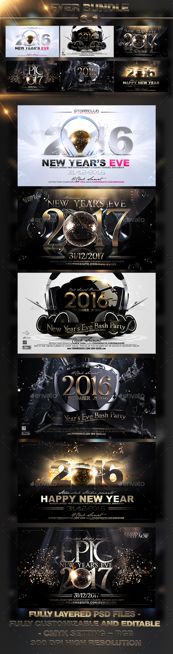 NYE Flyer Bundle - Events Flyers