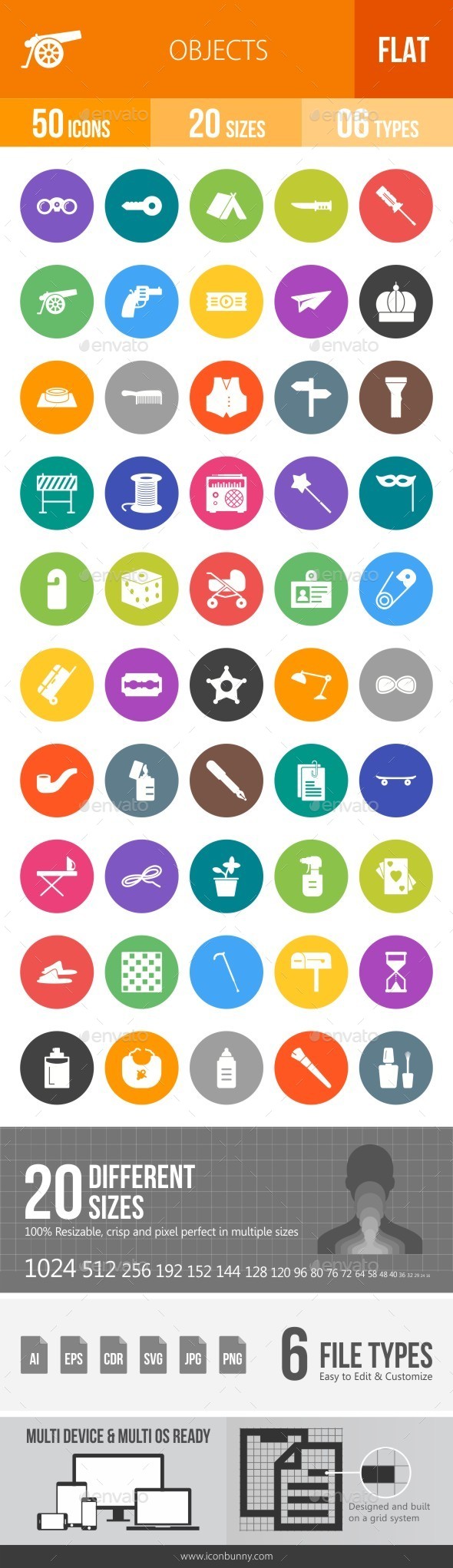 Objects Flat Round Icons - Icons