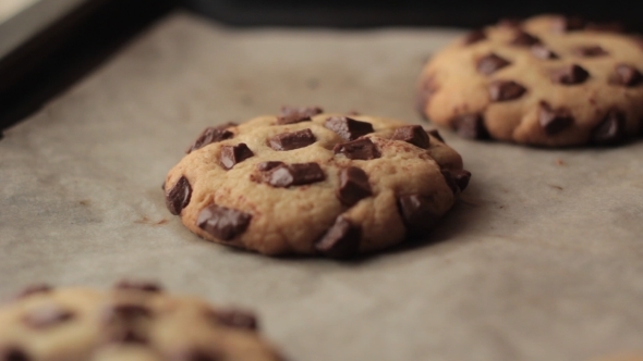  Chocolate Cookies Baking In The Oven