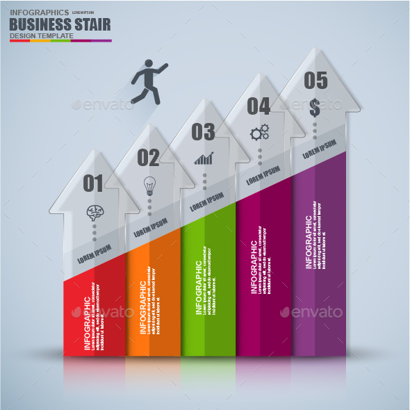 Abstract 3D Digital Business Infographic - Infographics