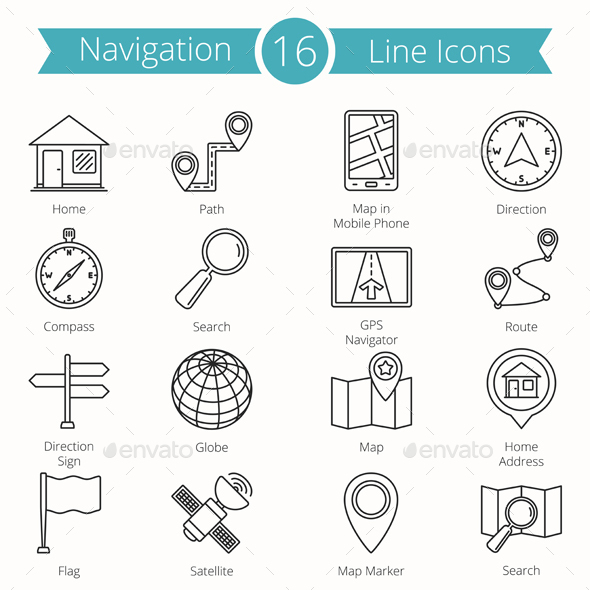 Navigation Line Icons - Miscellaneous Icons