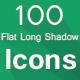 100 Flat Long Shadow Icons - VideoHive Item for Sale