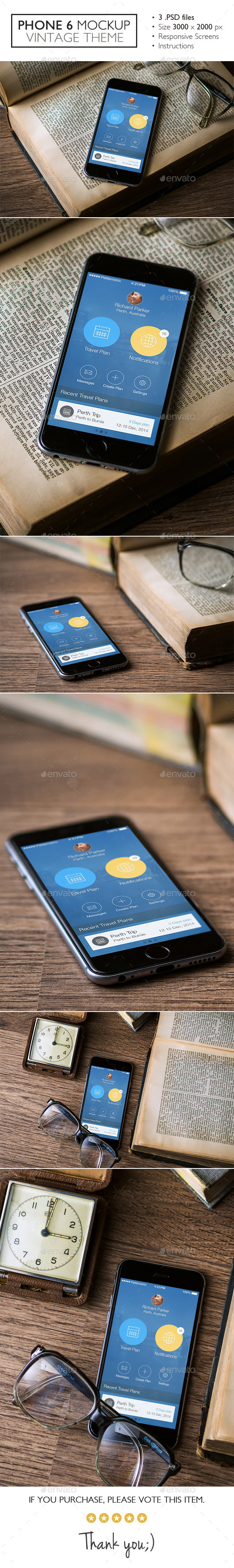 Phone 6 Mockup Vintage Theme