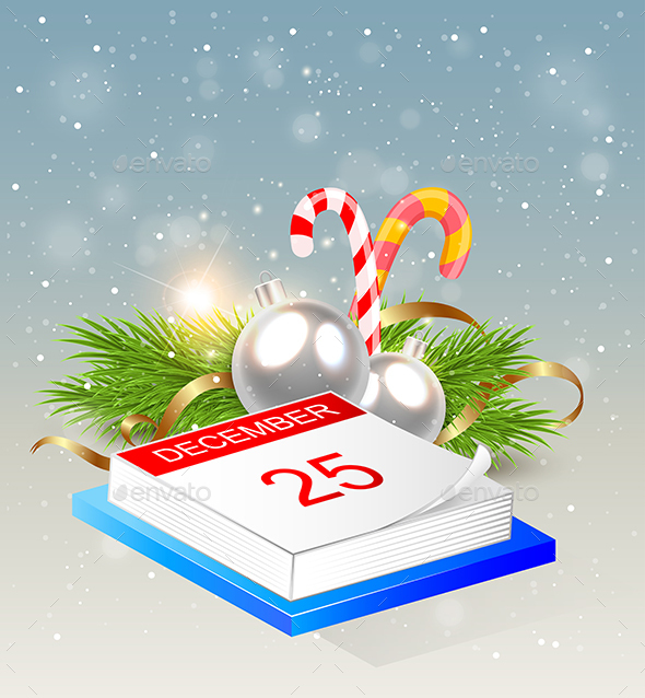 Christmas Background with Calendar - Christmas Seasons/Holidays