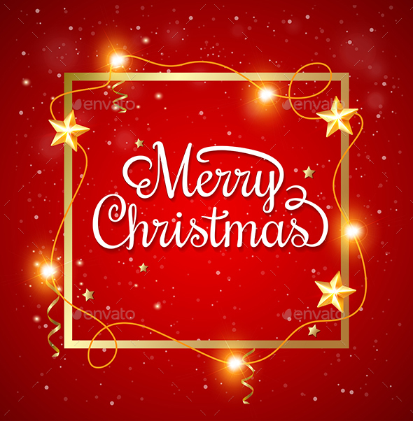 Christmas Frame with Greeting Inscription - Christmas Seasons/Holidays