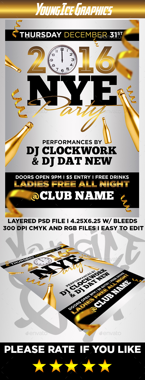 NYE Flyer Template - Clubs & Parties Events
