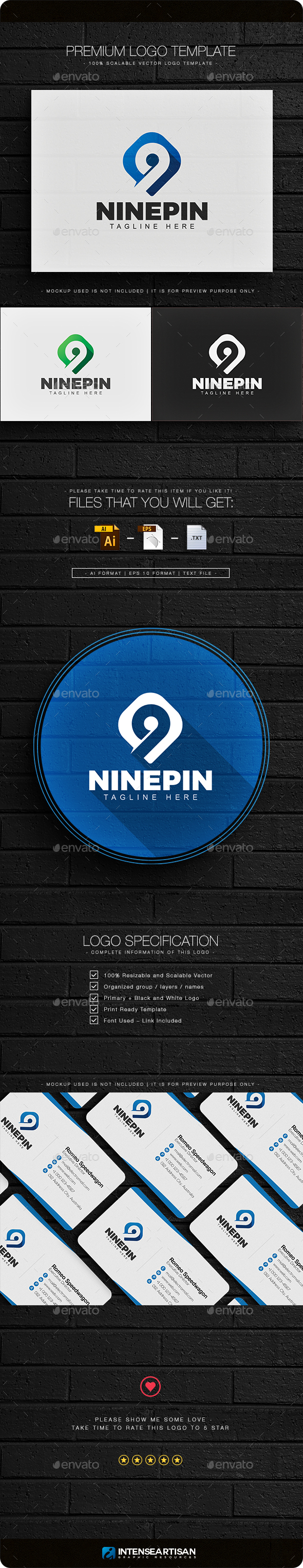 Number Nine Logo - Numbers Logo Templates