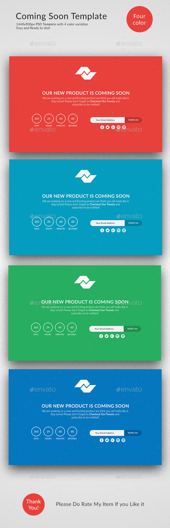 Flat Design Coming soon Page - 404 Pages Web Elements