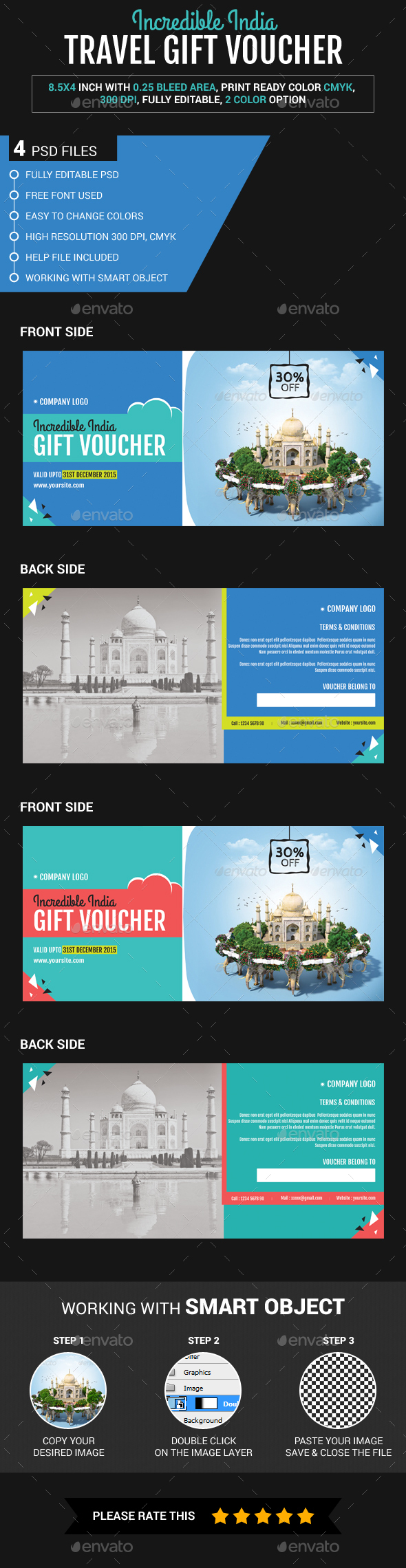 Incredible India Travel Gift Voucher - Loyalty Cards Cards & Invites